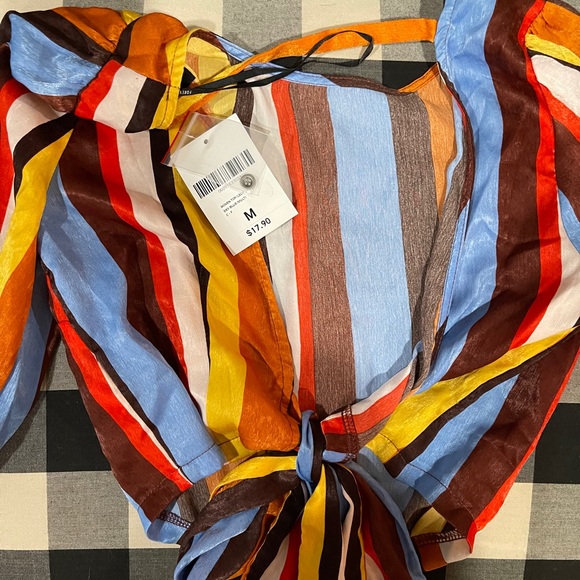 COPY - Silk striped crop top - Picture 2 of 2